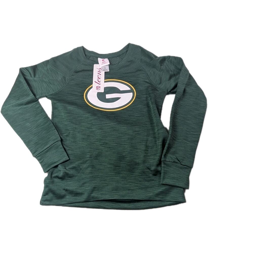 NFL Teens Girls Size XS 0/1 Green Bay Packers Long Sleeve Shirt NWT